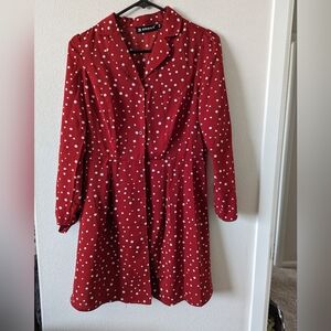 Allegra K red polka dot dress
